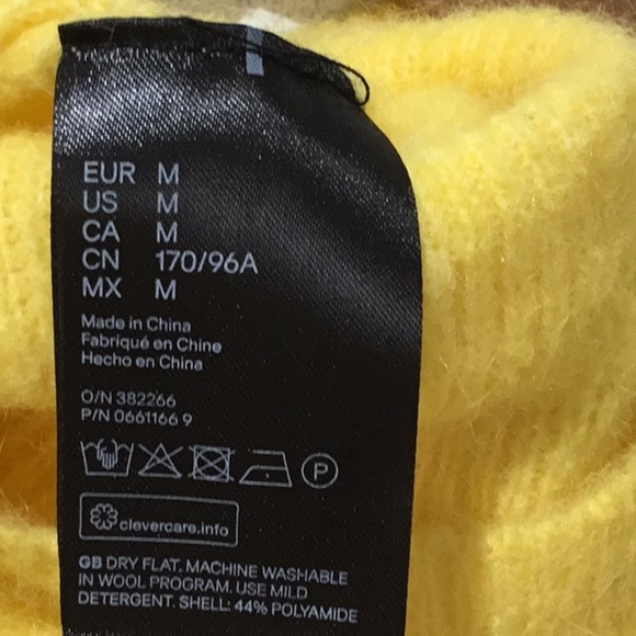 H&M wool alpaca  blend soft yellow knit sweater M - Picture 4 of 5